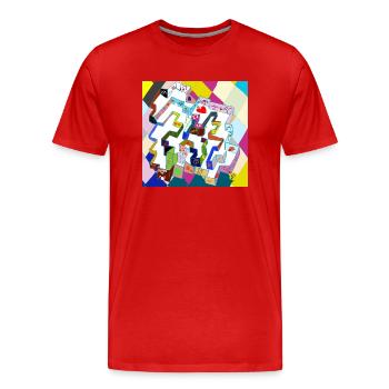 Altes mehrfarbiges Labyrinth v4.00 - Männer Premium Bio T-Shirt - Rot - Vorne - Damien (186cm)