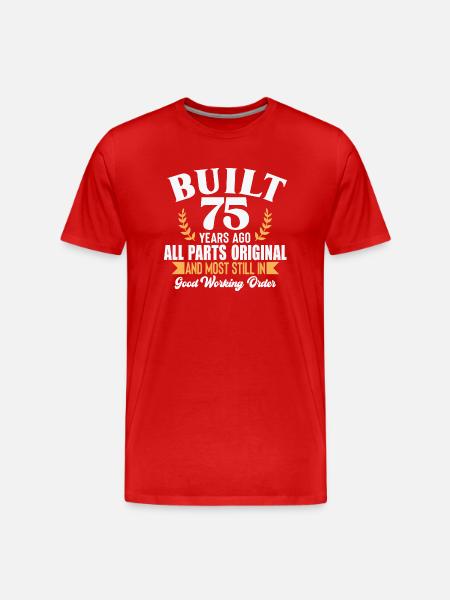Built 75 Years Ago... - Men's Premium Organic T-Shirt - red