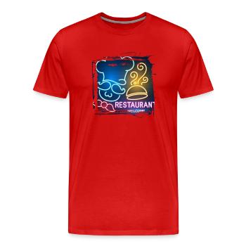 sommer strand strand retro meer neon licht eng - Männer Premium Bio T-Shirt - Rot - Vorne - Damien (186cm)