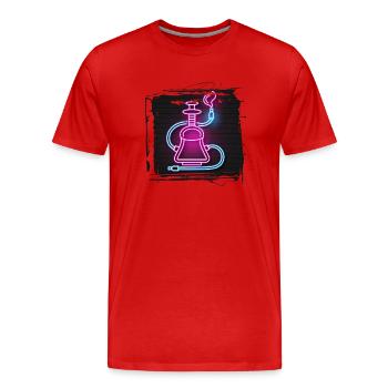 sommer strand strand retro meer neon licht eng - Männer Premium Bio T-Shirt - Rot - Vorne - Damien (186cm)