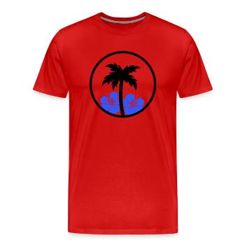 palme hibiskus - Männer Premium Bio T-Shirt - Rot - Vorne - Damien (186cm)
