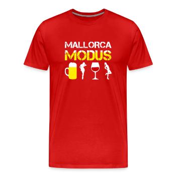 Lustiges MALLORCA MODUS, Saufen Bier Trinker Shirt - Männer Premium Bio T-Shirt - Rot - Vorne - Damien (186cm)