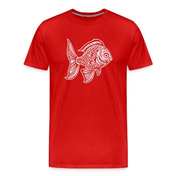 Pêche au poisson Pêche en mer - T-shirt bio Premium Homme - rouge - Devant - Damien (186cm)