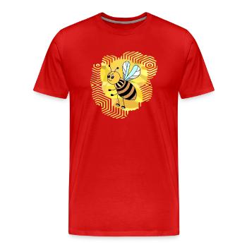 bee - Men's Premium Organic T-Shirt - red - Front - Damien (186cm)