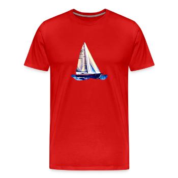 voilier voilier voilier voilier voilier voilier - T-shirt bio Premium Homme - rouge - Devant - Damien (186cm)