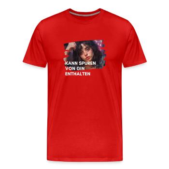 Kann Spuren von Gin enthalten-1 - Männer Premium Bio T-Shirt - Rot - Vorne - Damien (186cm)