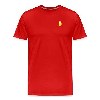 Funny Mallorca Beer Glass LOGO, Chemise de bière d’alcool - T-shirt bio Premium Homme - rouge - Devant - Damien (186cm)