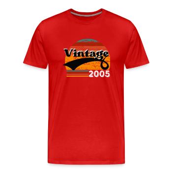 Vintage 2005 - Men's Premium Organic T-Shirt - red - Front - Damien (186cm)