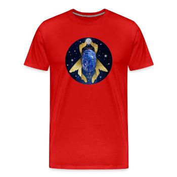 blauer Edelstein Skarabäus als Glücksbringer - Männer Premium Bio T-Shirt - Rot - Vorne - Damien (186cm)