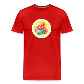 Ein Haufen Makronen - Männer Premium Bio T-Shirt - Rot - Vorne - Damien (186cm)