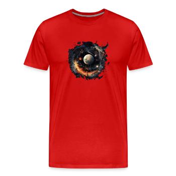 Univers - T-shirt bio Premium Homme - rouge - Devant - Damien (186cm)