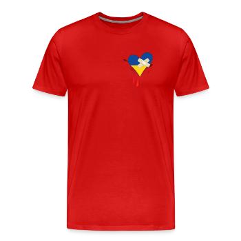 Mon cœur est brisé pour Ukraine - Ukrainien brisé - T-shirt bio Premium Homme - rouge - Devant - Damien (186cm)