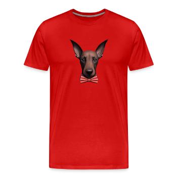 Doberman Chien Doberman Dresseur Doberman Chiot Doberman - T-shirt bio Premium Homme - rouge - Devant - Damien (186cm)