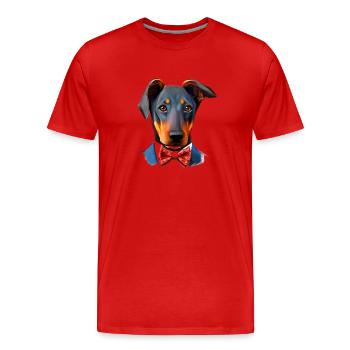 Doberman Chien Doberman Dresseur Doberman Chiot Doberman - T-shirt bio Premium Homme - rouge - Devant - Damien (186cm)