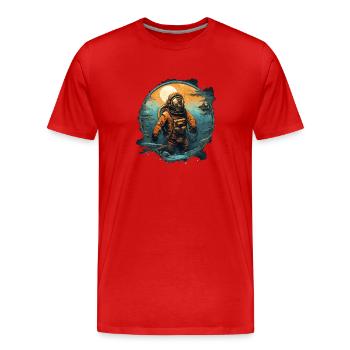 Diver - Men's Premium Organic T-Shirt - red - Front - Damien (186cm)