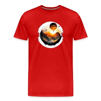 Ballooning means a thirst for adventure and freedom - Men's Premium Organic T-Shirt - red - Front - Damien (186cm)