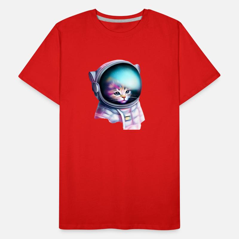 Astronaut Katze Männer Premium Bio T-Shirt