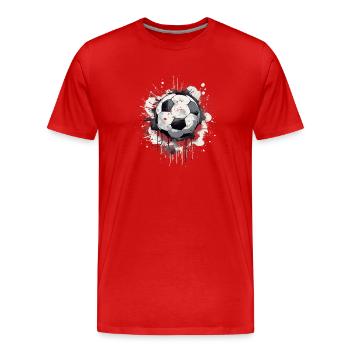 Fußball Ball - Männer Premium Bio T-Shirt - Rot - Vorne - Damien (186cm)