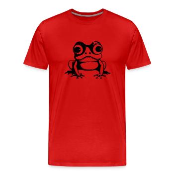 Crapaud amphibien grenouille - T-shirt bio Premium Homme - rouge - Devant - Damien (186cm)