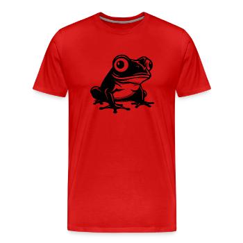 Crapaud amphibien grenouille - T-shirt bio Premium Homme - rouge - Devant - Damien (186cm)