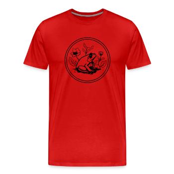 Crapaud amphibien grenouille - T-shirt bio Premium Homme - rouge - Devant - Damien (186cm)
