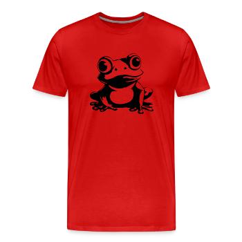 Crapaud amphibien grenouille - T-shirt bio Premium Homme - rouge - Devant - Damien (186cm)