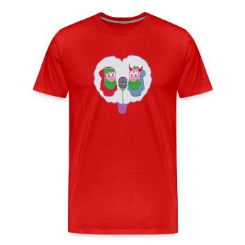 BATAILLE - T-shirt bio Premium Homme - rouge - Devant - Damien (186cm)