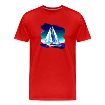 voilier voilier voilier voilier voilier voilier - T-shirt bio Premium Homme - rouge - Devant - Damien (186cm)
