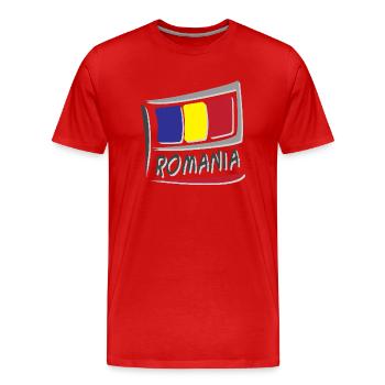 Drapeau de la Roumanie - T-shirt bio Premium Homme - rouge - Devant - Damien (186cm)