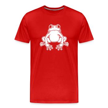 Crapaud amphibien grenouille - T-shirt bio Premium Homme - rouge - Devant - Damien (186cm)