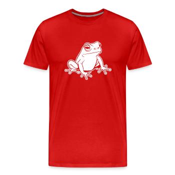 Crapaud amphibien grenouille - T-shirt bio Premium Homme - rouge - Devant - Damien (186cm)