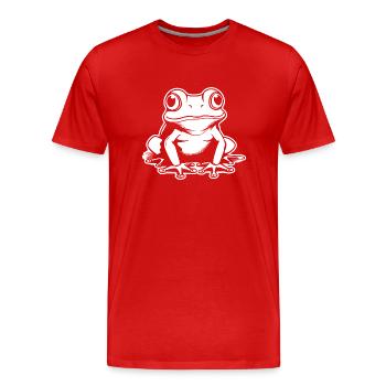 Crapaud amphibien grenouille - T-shirt bio Premium Homme - rouge - Devant - Damien (186cm)