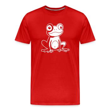 Crapaud amphibien grenouille - T-shirt bio Premium Homme - rouge - Devant - Damien (186cm)