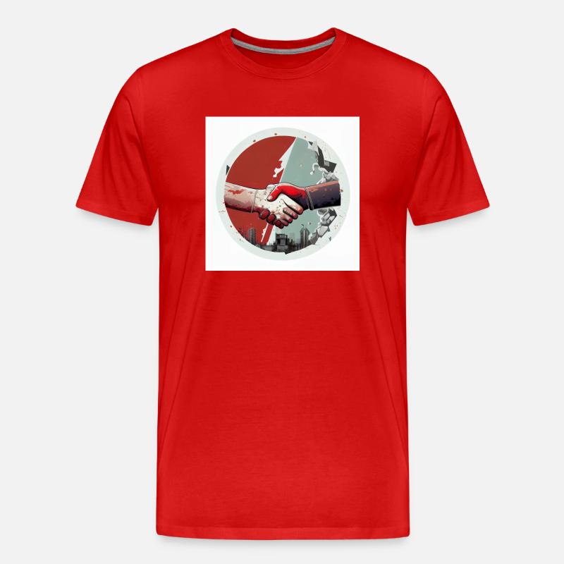 Solidarität in Einigkeit - Männer Premium Bio T-Shirt - Rot