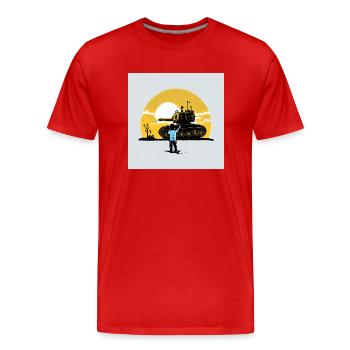 Skybound Tank Warrior - T-shirt bio Premium Homme - rouge - Devant - Damien (186cm)