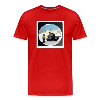 Skybound Tank Warrior - T-shirt bio Premium Homme - rouge - Devant - Damien (186cm)