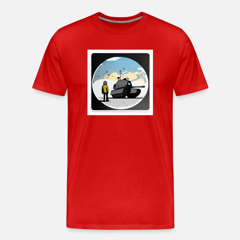 Skybound Panzerkrieger - Männer Premium Bio T-Shirt - Rot
