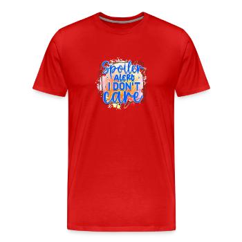 ACHTUNG: Es ist mir egal - Männer Premium Bio T-Shirt - Rot - Vorne - Damien (186cm)