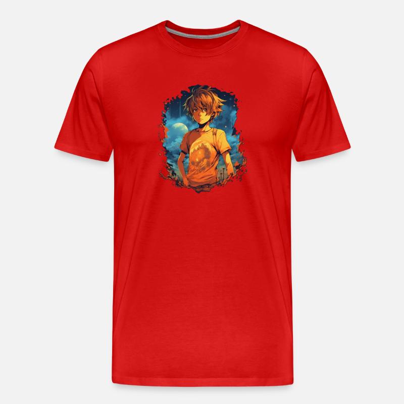 Anime Boy - Männer Premium Bio T-Shirt - Rot