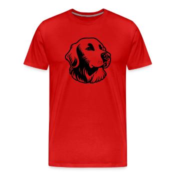 Golden Retriever - Men's Premium Organic T-Shirt - red - Front - Damien (186cm)