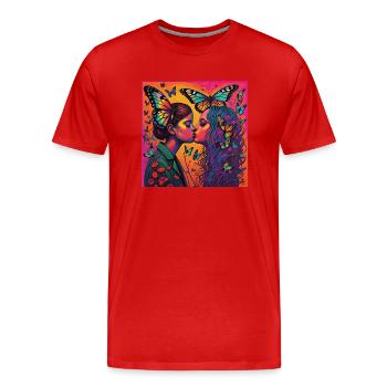 Free love - Männer Premium Bio T-Shirt - Rot - Vorne - Damien (186cm)
