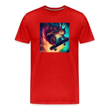 exciting view - Men's Premium Organic T-Shirt - red - Front - Damien (186cm)