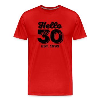 1993 Vintage - Men's Premium Organic T-Shirt - red - Front - Damien (186cm)