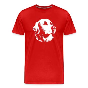 Golden Retriever - Men's Premium Organic T-Shirt - red - Front - Damien (186cm)