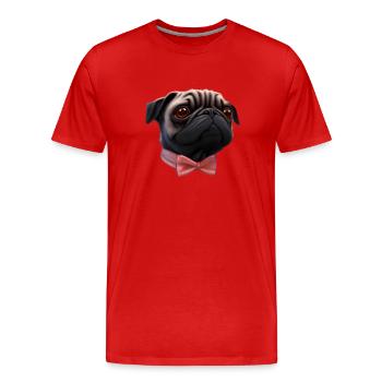 Chiens bouledogue Propriétaires de chiens Propriétaires de chiens - T-shirt bio Premium Homme - rouge - Devant - Damien (186cm)