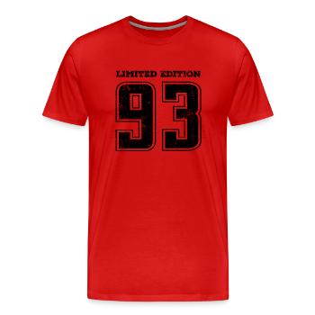 1993 30. Geburtstag - Männer Premium Bio T-Shirt - Rot - Vorne - Damien (186cm)