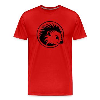 Igel Wald Stachelig Tier - Männer Premium Bio T-Shirt - Rot - Vorne - Damien (186cm)