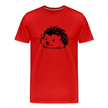 Igel Wald Stachelig Tier - Männer Premium Bio T-Shirt - Rot - Vorne - Damien (186cm)