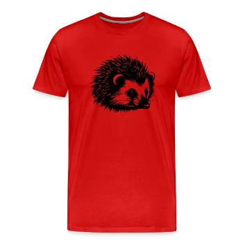Igel Wald Stachelig Tier - Männer Premium Bio T-Shirt - Rot - Vorne - Damien (186cm)