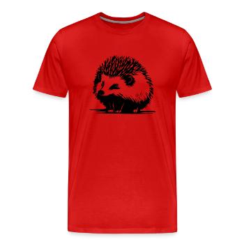 Igel Wald Stachelig Tier - Männer Premium Bio T-Shirt - Rot - Vorne - Damien (186cm)